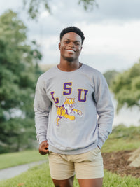 Grey Tiger Jump Crewneck