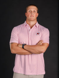 Red And White Striped With Standing Dog Polo
