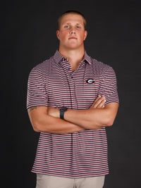 Black Red And White Striped With Oval G Polo