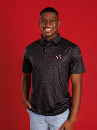 Black Dotted With Standing Dog Polo