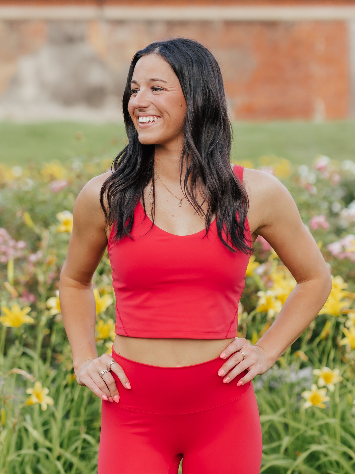 AG V-Neck Padded Active Top | Watermelon image 0