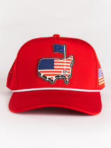 Red USA Flag Roped Hat