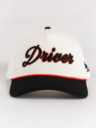 White 'Driver' Canvas Roped Hat