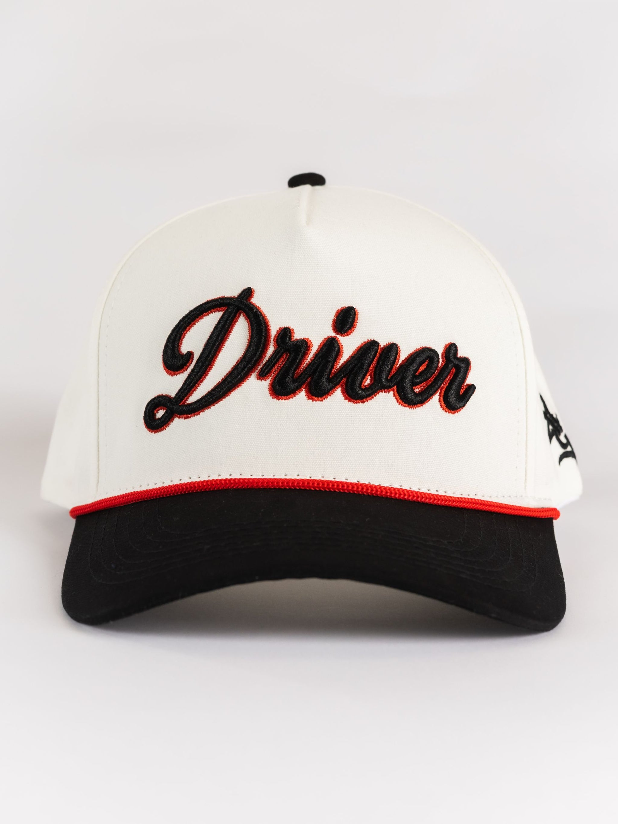 White 'Driver' Canvas Roped Hat