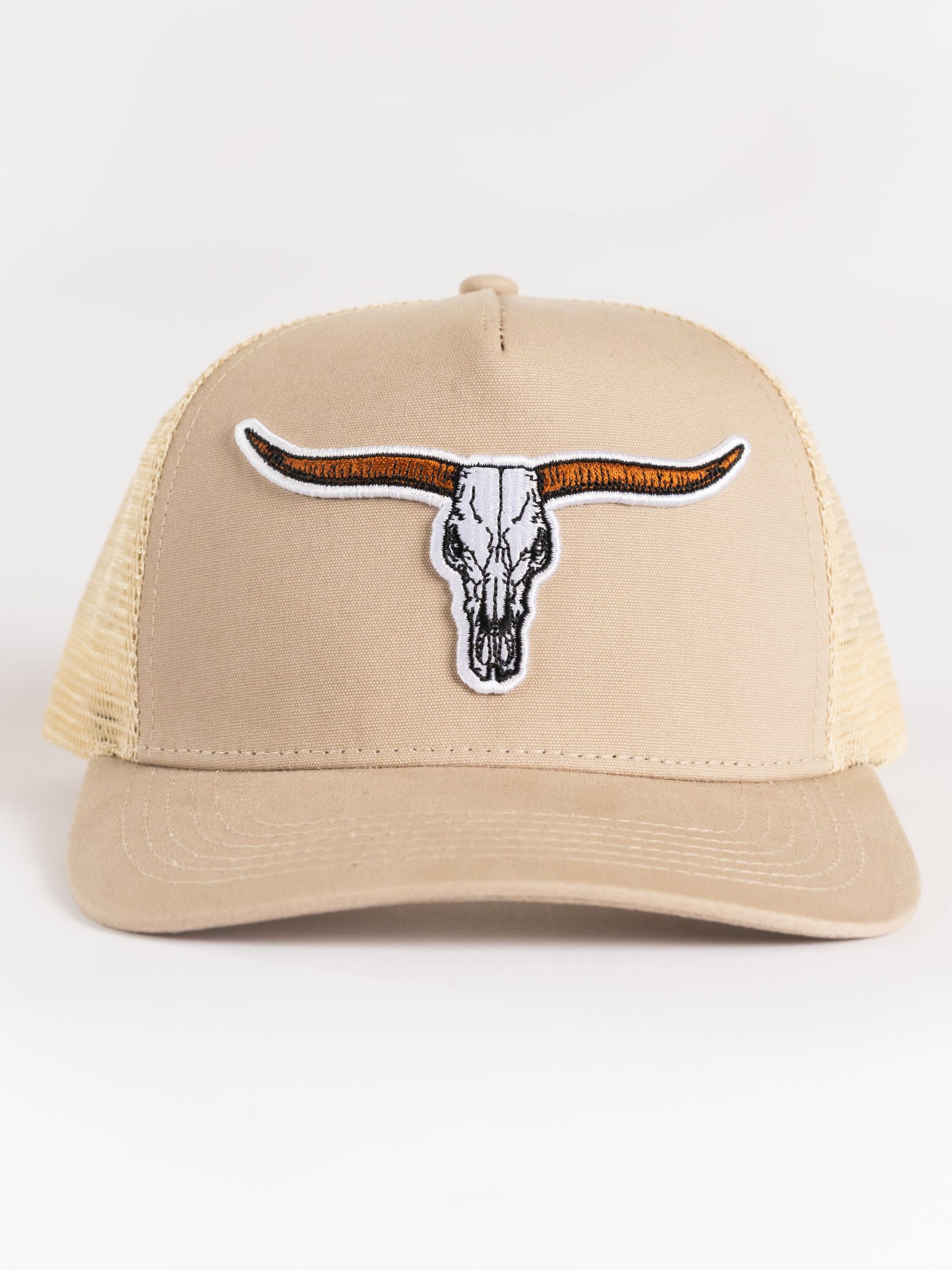 Tan Longhorn Mesh Hat