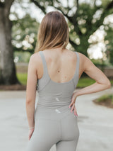 AG V-Neck Padded Active Top | Stone image 1