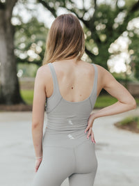 AG V-Neck Padded Active Top | Stone image 1