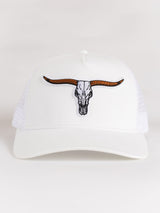 White Longhorn Mesh Hat