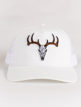 White Buck Head Mesh Hat