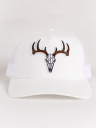 White Buck Head Mesh Hat