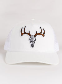 White Buck Head Mesh Hat
