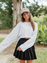 AG Long Sleeve Active Crop Top | White image 0