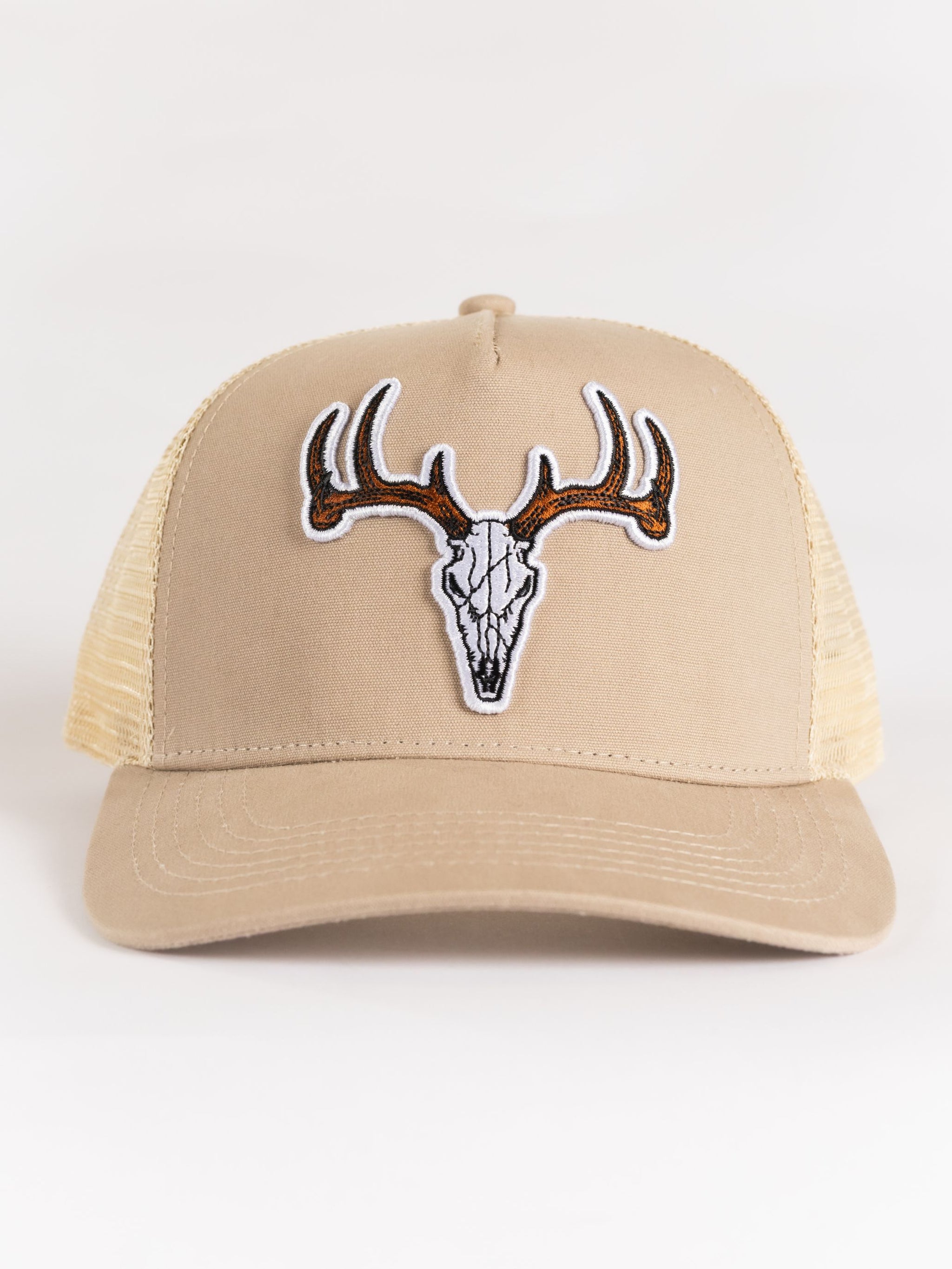 Tan Buck Head Mesh Hat
