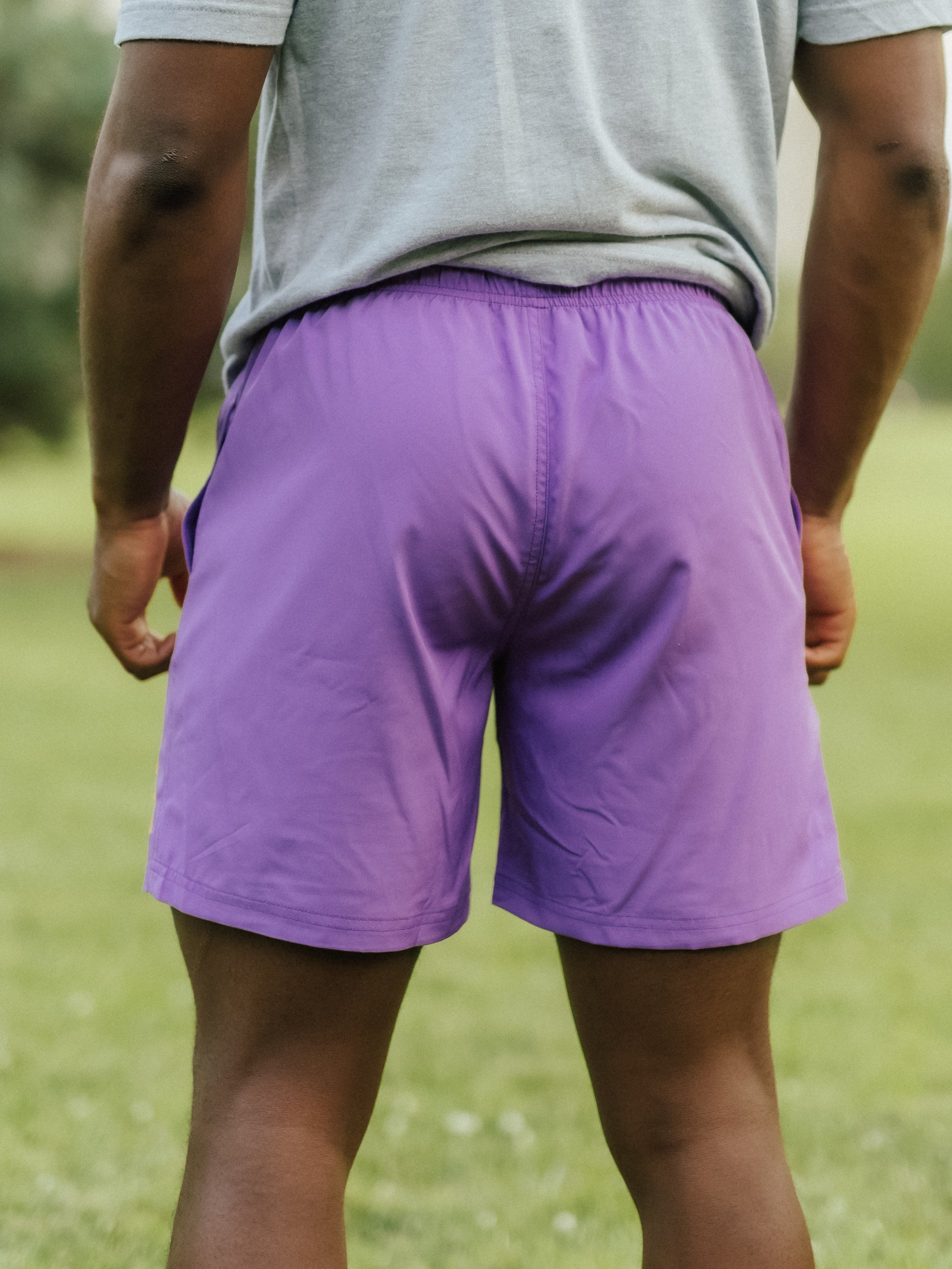 Purple LSU Lined Nylon Shorts