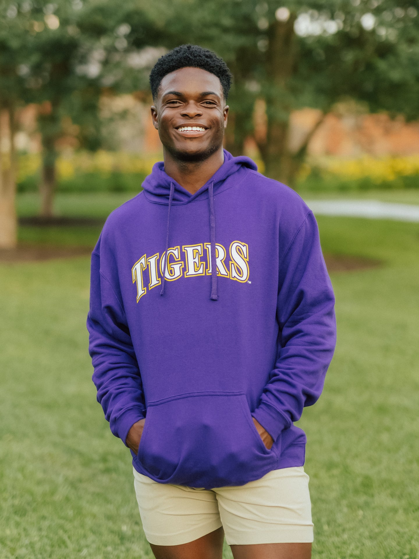 Purple 'Tigers' Block Hoodie