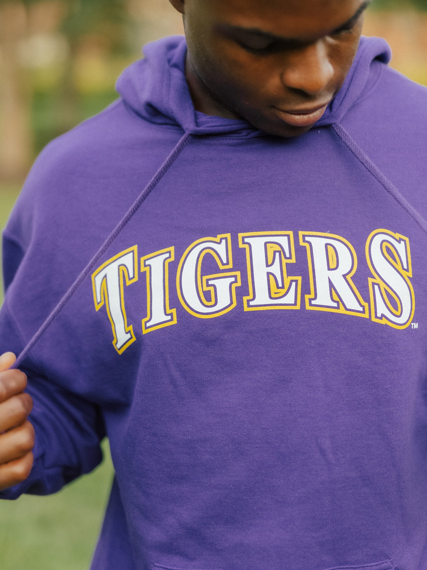 Purple 'Tigers' Block Hoodie