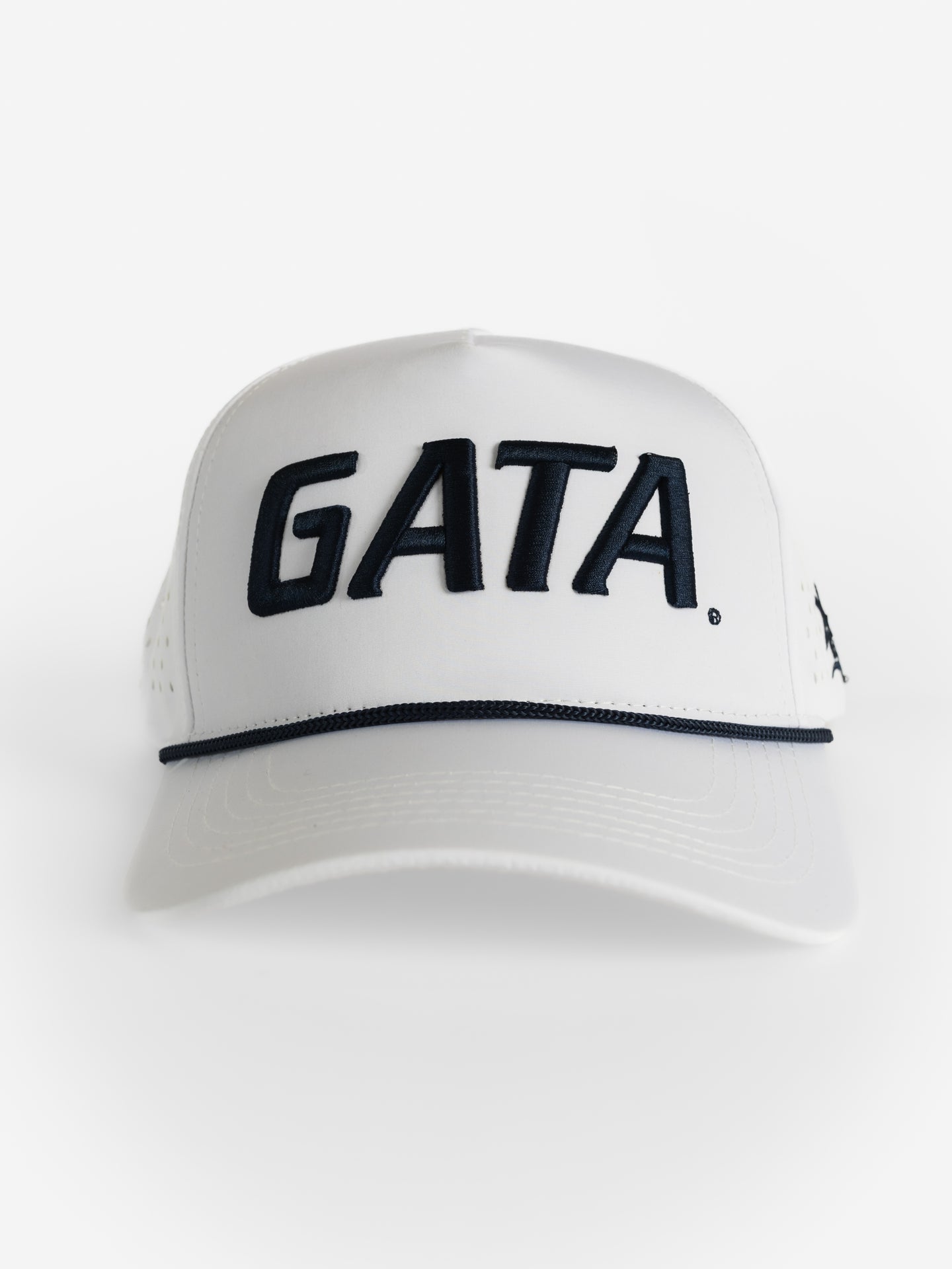 White Mesh Rope 'GATA' Hat