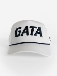 White Mesh Rope 'GATA' Hat