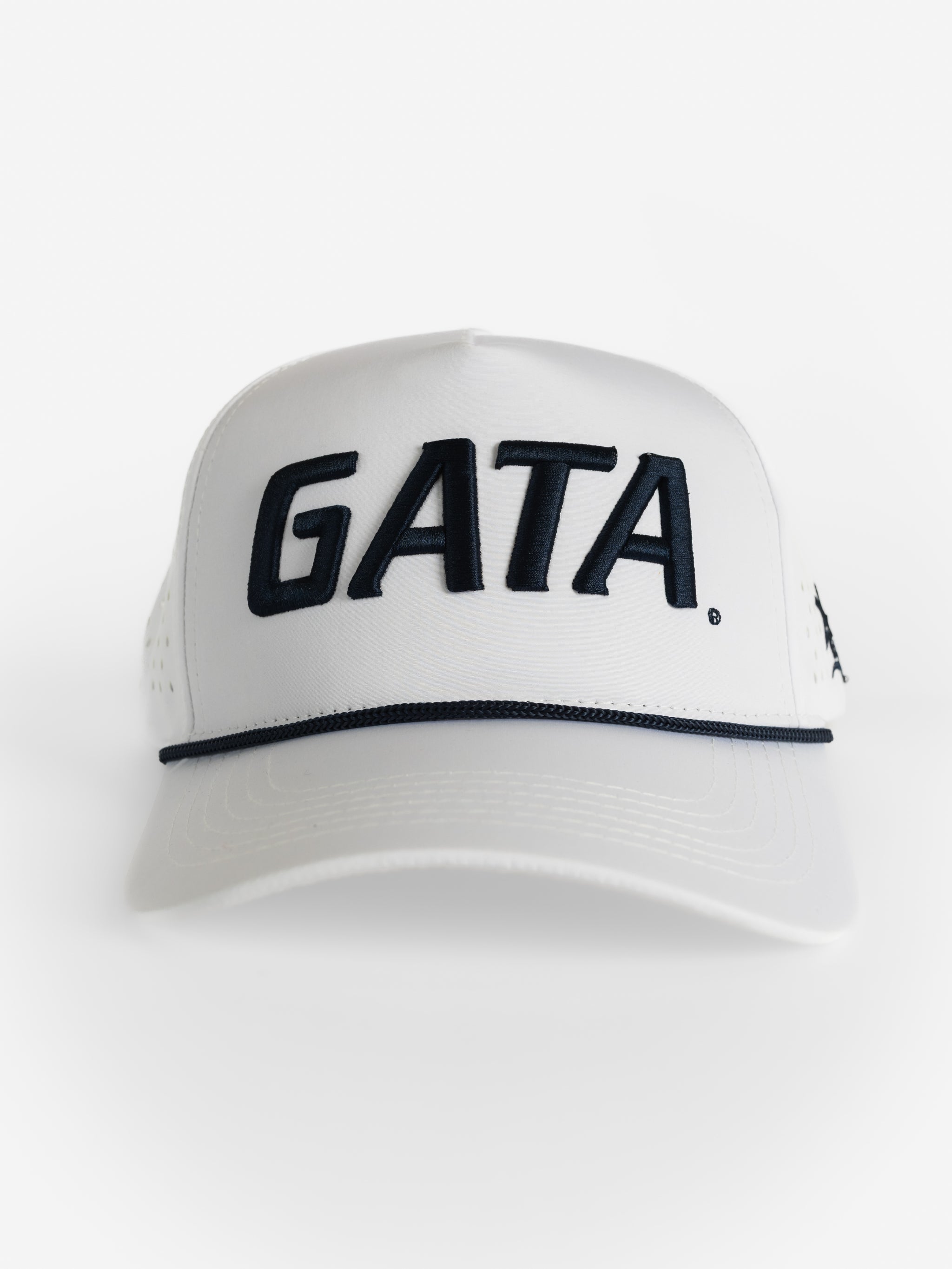 White Mesh Rope 'GATA' Hat