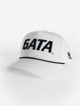 White Mesh Rope 'GATA' Hat
