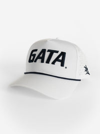 White Mesh Rope 'GATA' Hat