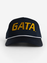 Navy Mesh Rope Gold 'GATA' Hat