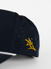 Navy Mesh Rope Gold 'GATA' Hat
