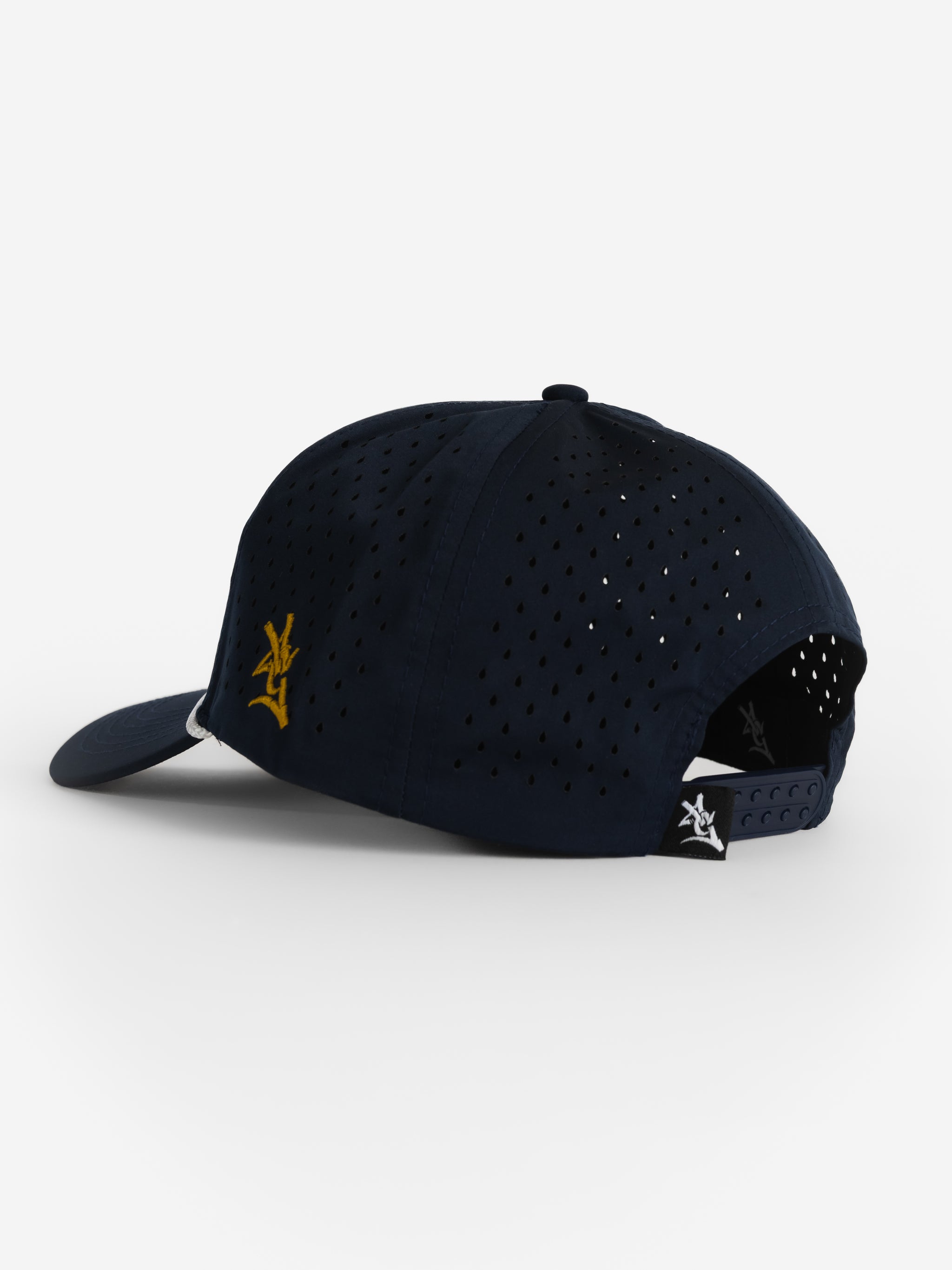 Navy Mesh Rope Gold 'GATA' Hat