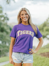 Purple 'Tigers' Block Tee
