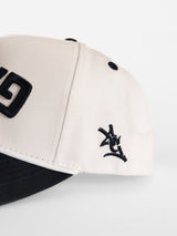 White Canvas Navy Bill Upside Down 'GATA' Hat