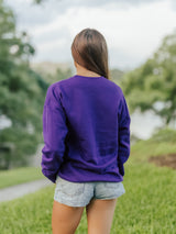 Purple Retro Mike Head Crewneck