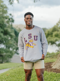Grey Tiger Jump Crewneck