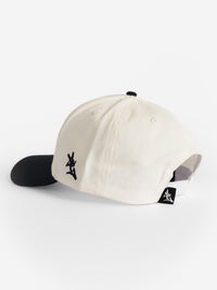 White Canvas Navy Bill 'GS' Hat