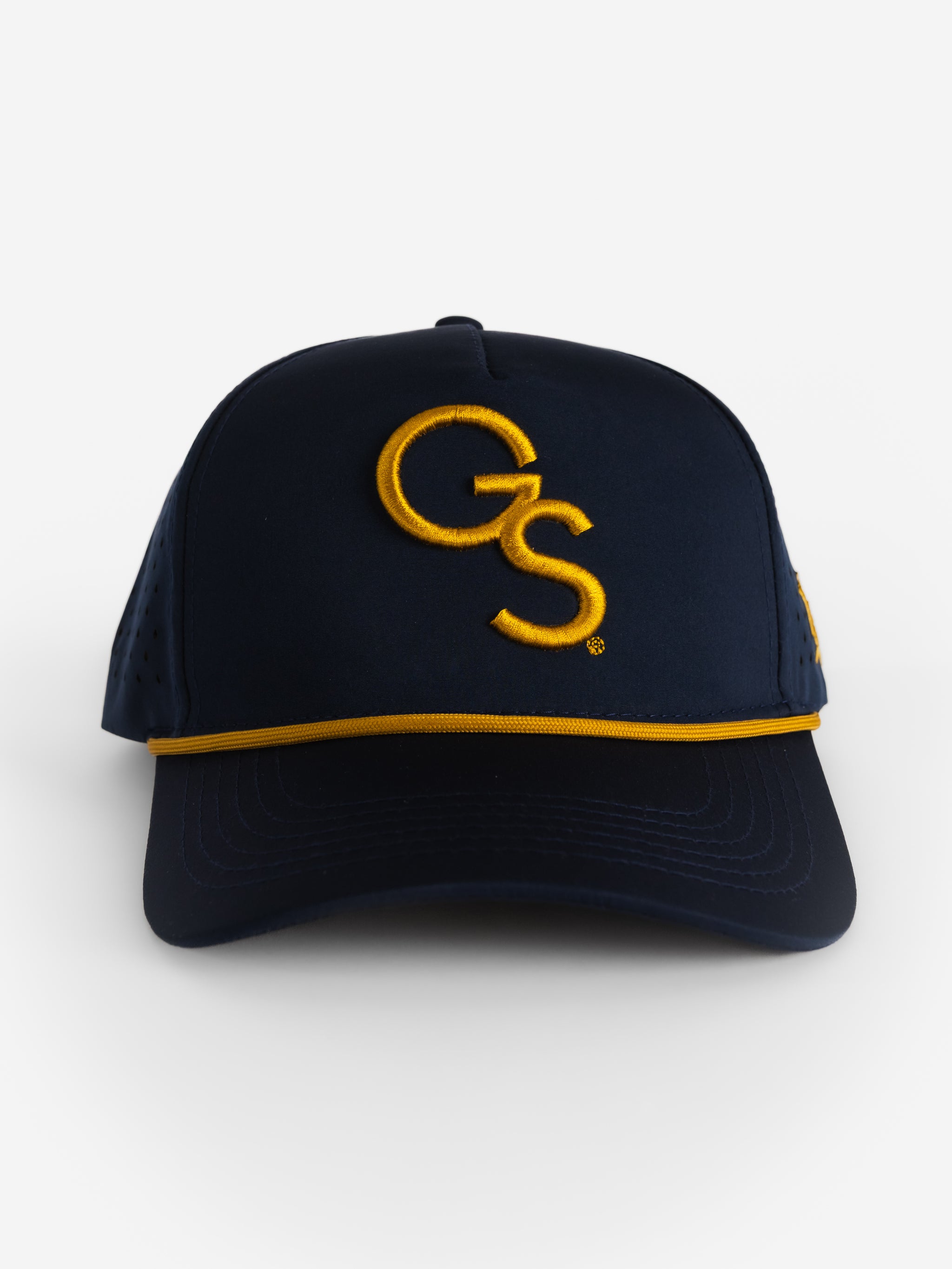Navy Mesh Rope Gold 'GS' Hat