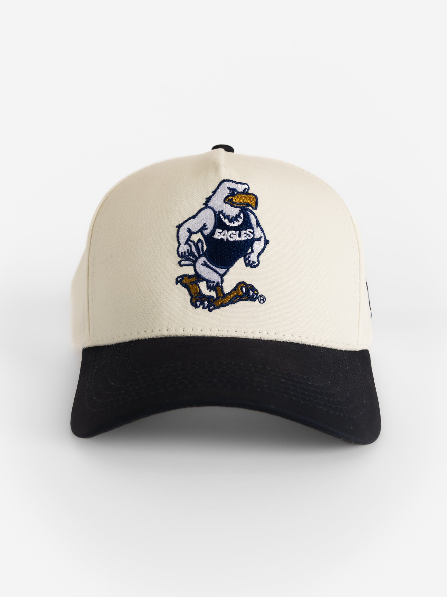 White Canvas Navy Bill Strutter Hat