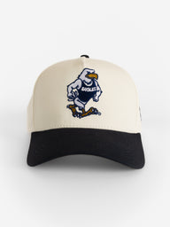 White Canvas Navy Bill Strutter Hat