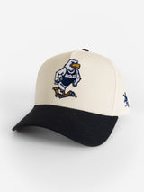 White Canvas Navy Bill Strutter Hat