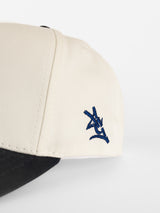 White Canvas Navy Bill Strutter Hat