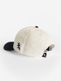 White Canvas Navy Bill Strutter Hat