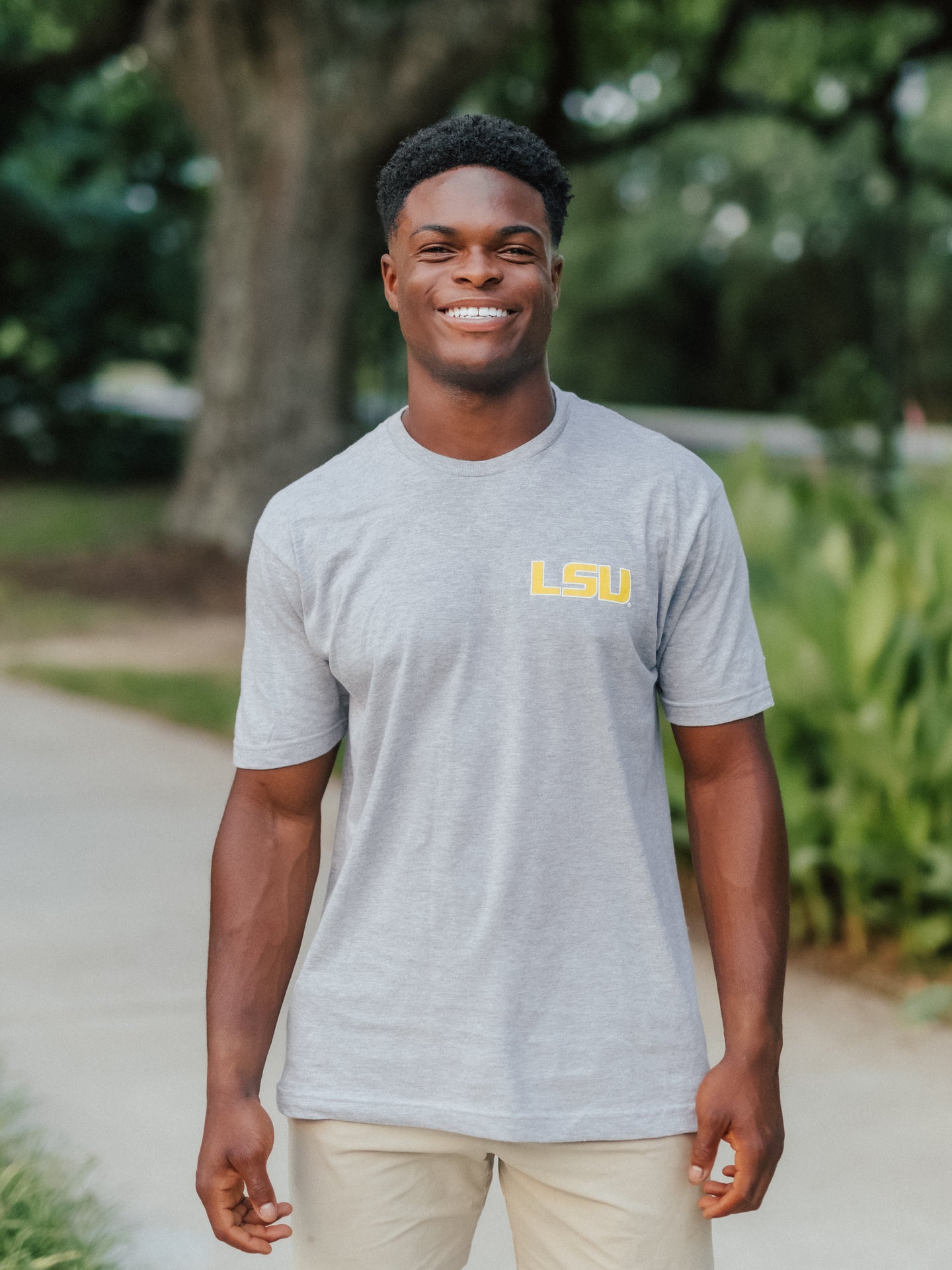 Grey LSU Death Valley Tee