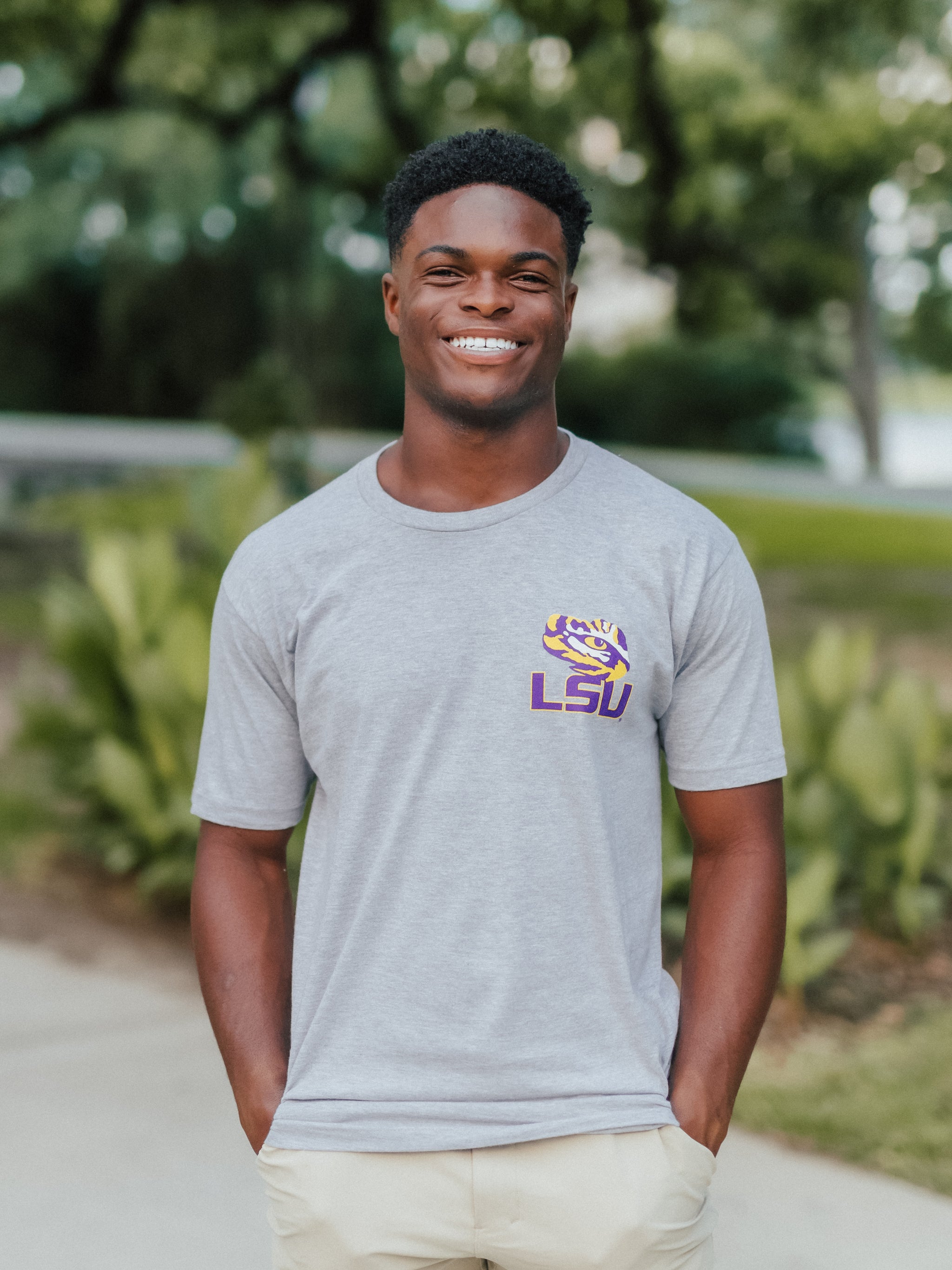 Grey LSU Saturday Night Tee