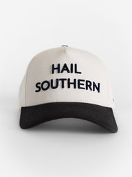 White Canvas Navy Bill 'Hail Southern' Hat