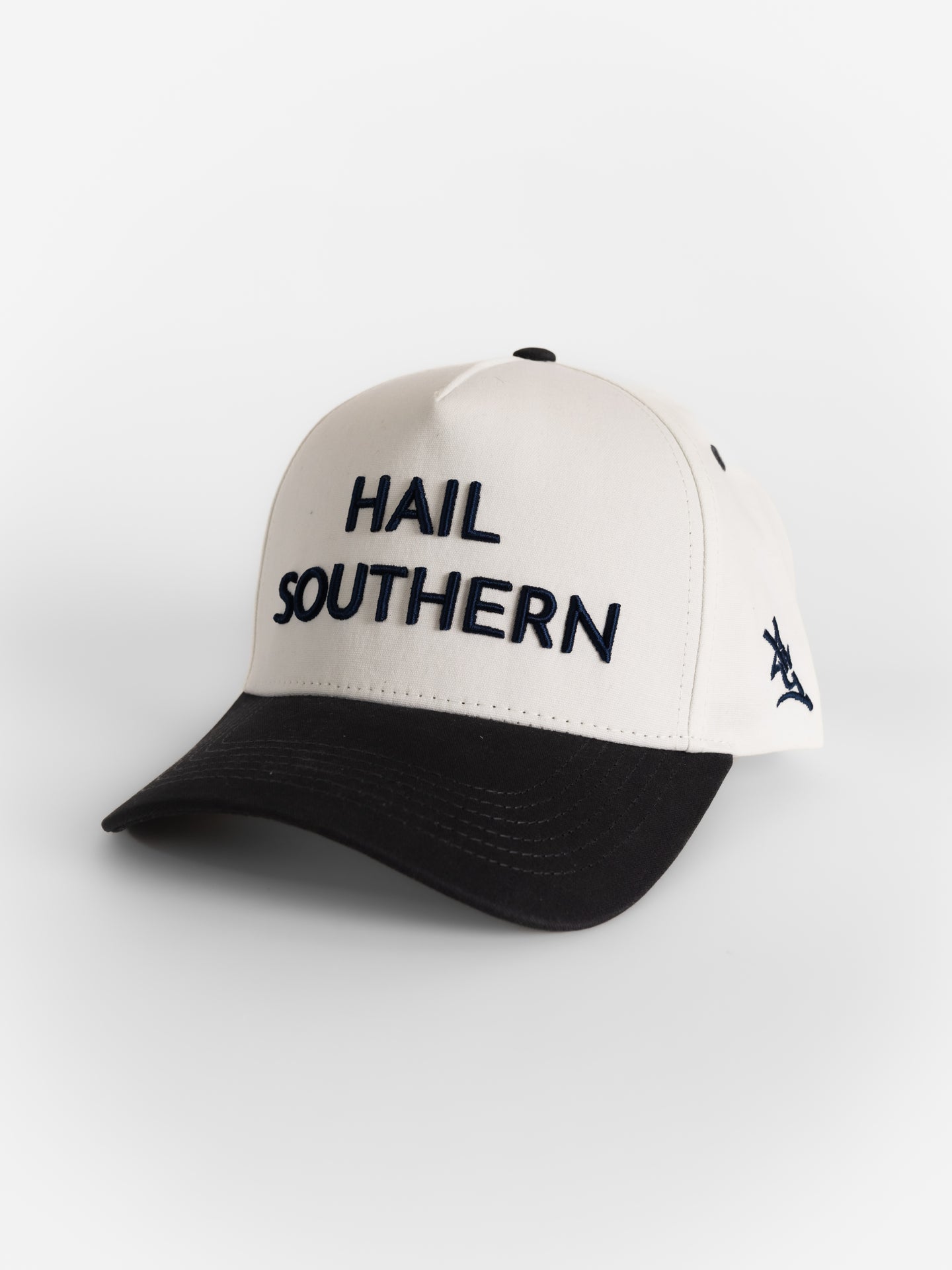 White Canvas Navy Bill 'Hail Southern' Hat