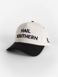 White Canvas Navy Bill 'Hail Southern' Hat