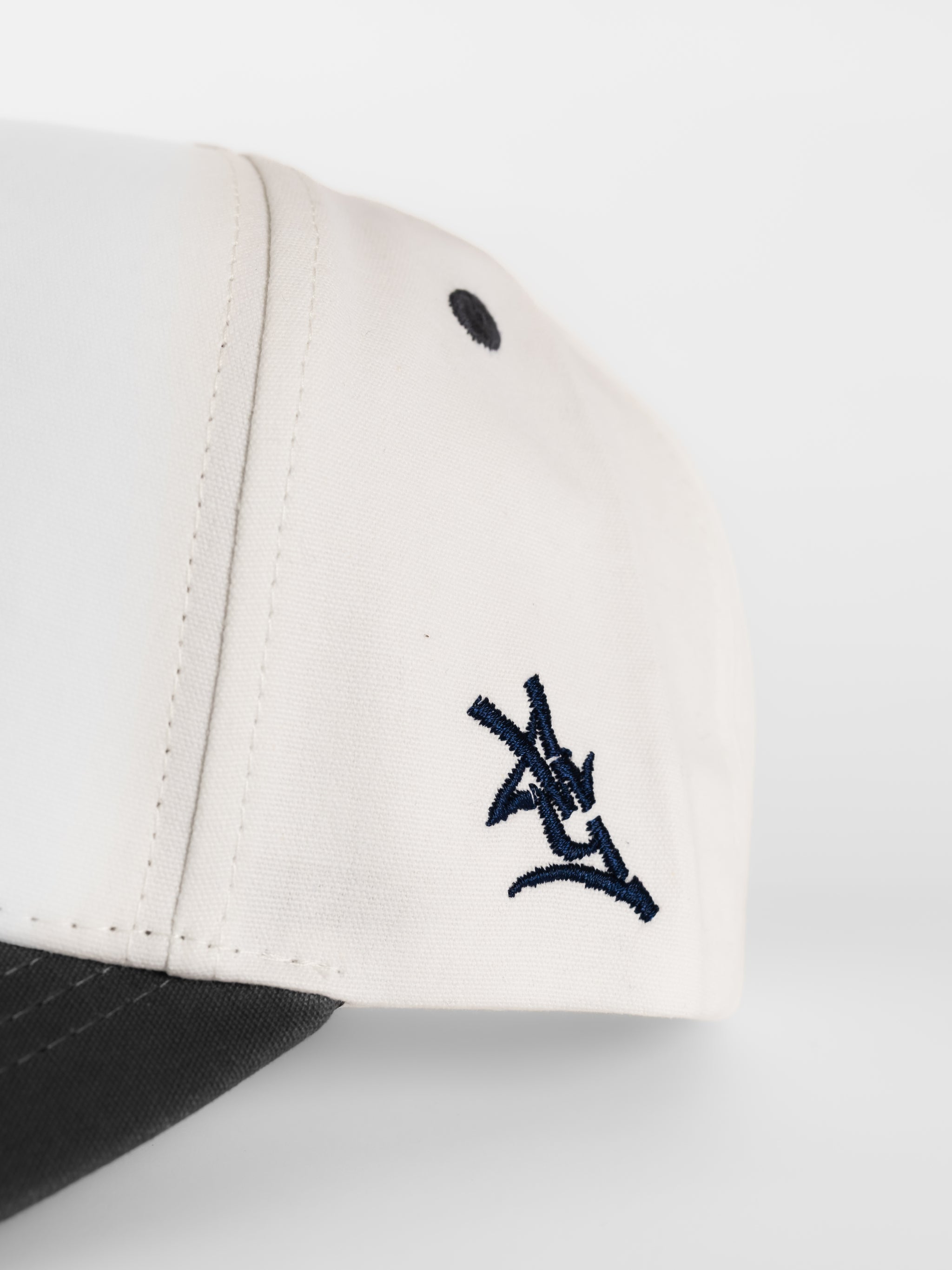 White Canvas Navy Bill 'Hail Southern' Hat