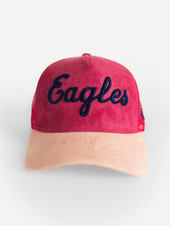 Pink Suede Mesh Navy Eagles Script Hat