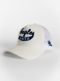 White Suede Mesh Eagles Script GATA Tail Hat