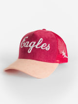 Pink Suede Mesh White Eagles Script Hat