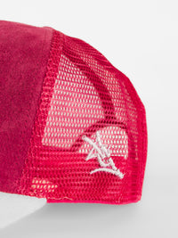 Pink Suede Mesh White Eagles Script Hat