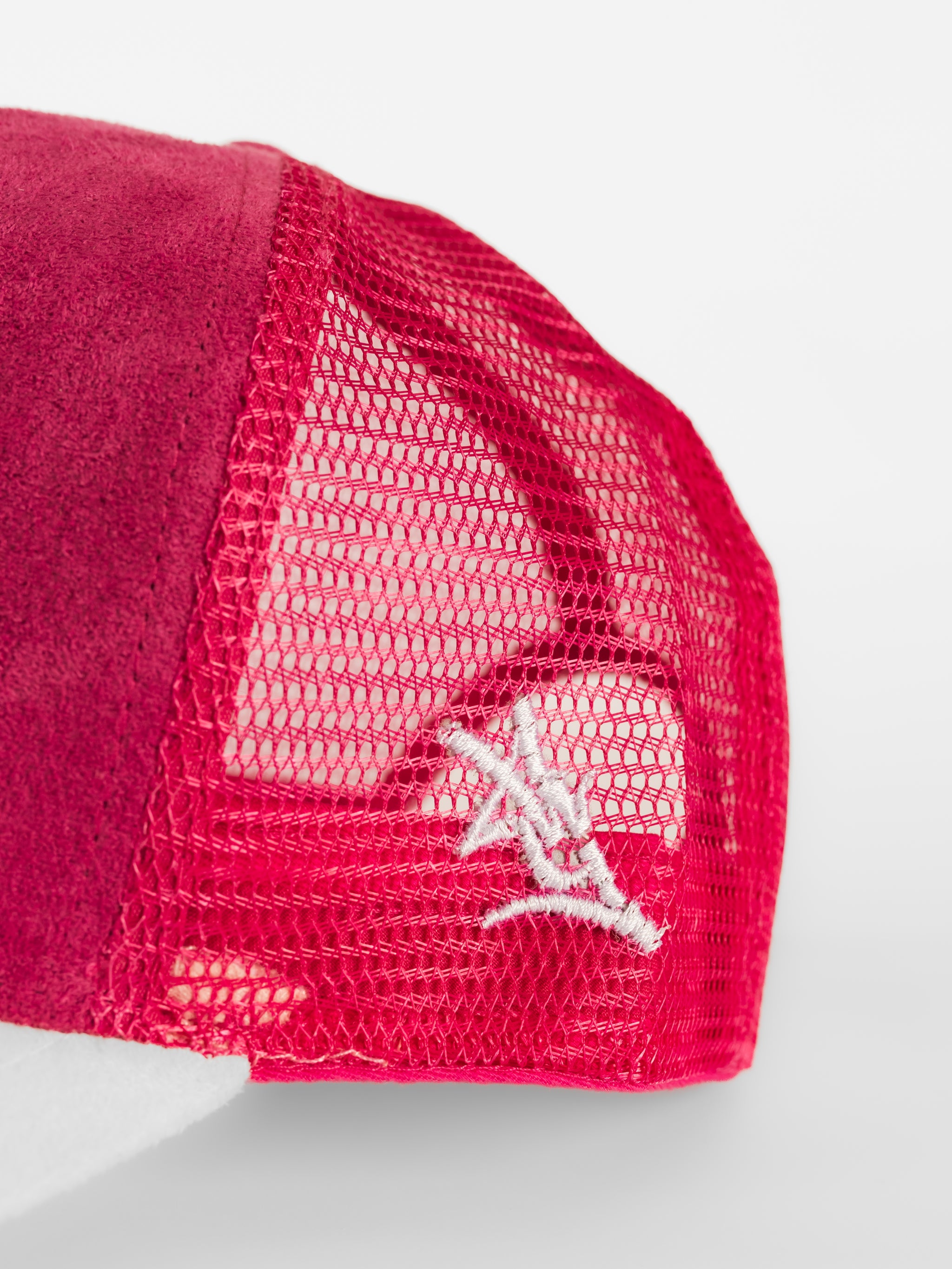Pink Suede Mesh White Eagles Script Hat